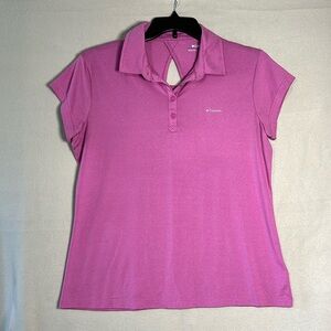Columbia Womens Activewear Top Pink Short Sleeve Size XL